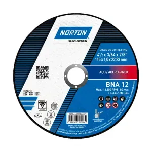 Disco de Corte Linha Azul BNA12 115x1,0x22,23mm Norton