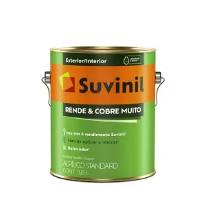 Tinta Acrílica Rende&Cobre Fosco Amarelo Canário 3,6L Suvinil