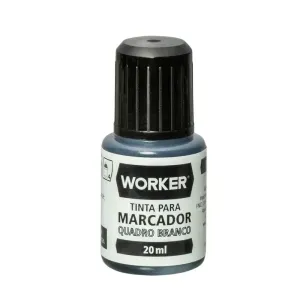 Tinta para Marcador de Quadro Branco 20ML Preto Worker