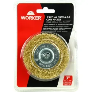 Escova Circular Com Haste 3" Latonado Worker