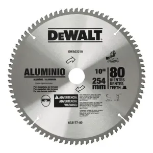 Disco de Serra Esquadria 10" 254Mm 80 Dentes DWA03210 Dewalt