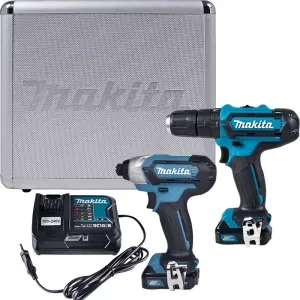 Kit Furadeira e Parafusadeira Impacto a Bateria 12V Makita