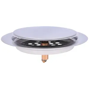 Ralo de Banheiro Redondo Click Up em Aço Inox 9,5cm Liege