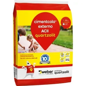 Argamassa Cimentcola ACII Externo Cinza 20 Kg Quartzolit