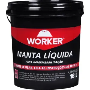 Impermeabilizante Manta Líquida Asfáltica Preta 18L Worker