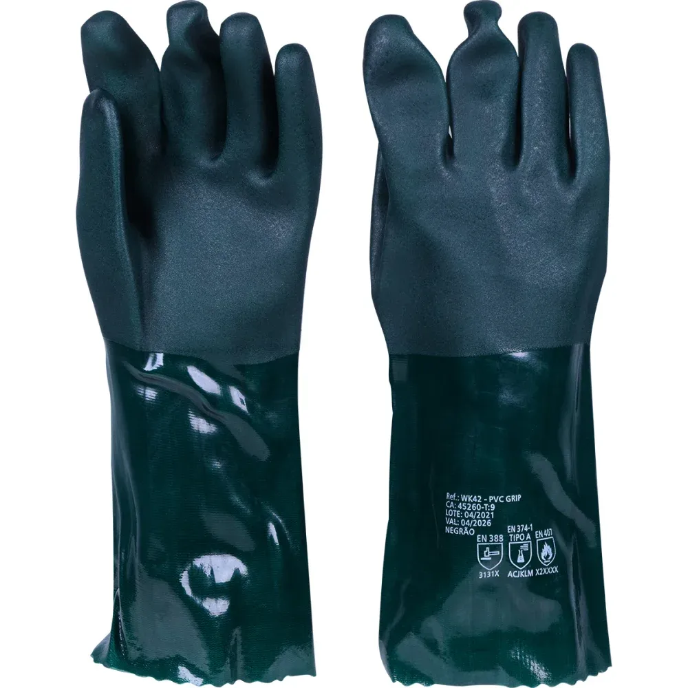 Luva de PVC com Forro 35cm G Worker - Proteção e Resistência