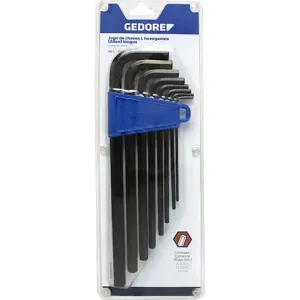 Jogo de Chave L Hexagonais Longas 1/8" - 9/16" com 10 Peças Gedore