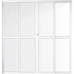 Porta Balcão SPP em Alumínio BR 4 Folhas VL 210x200cm Aluvid