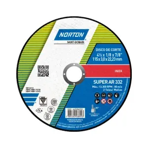 Disco de Corte Super Inox Ar 332 115x3,0mm Norton
