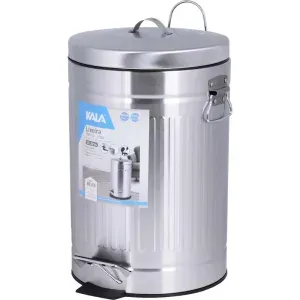 Lixeira Retrô em Inox com Balde Removível 12L Kala