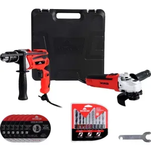 Kit Esmerilhadeira 650W Furadeira Impacto 710W Worker