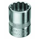 Soquete Estriado em Aço Cromo Vanádio 1/4" 13mm Gedore