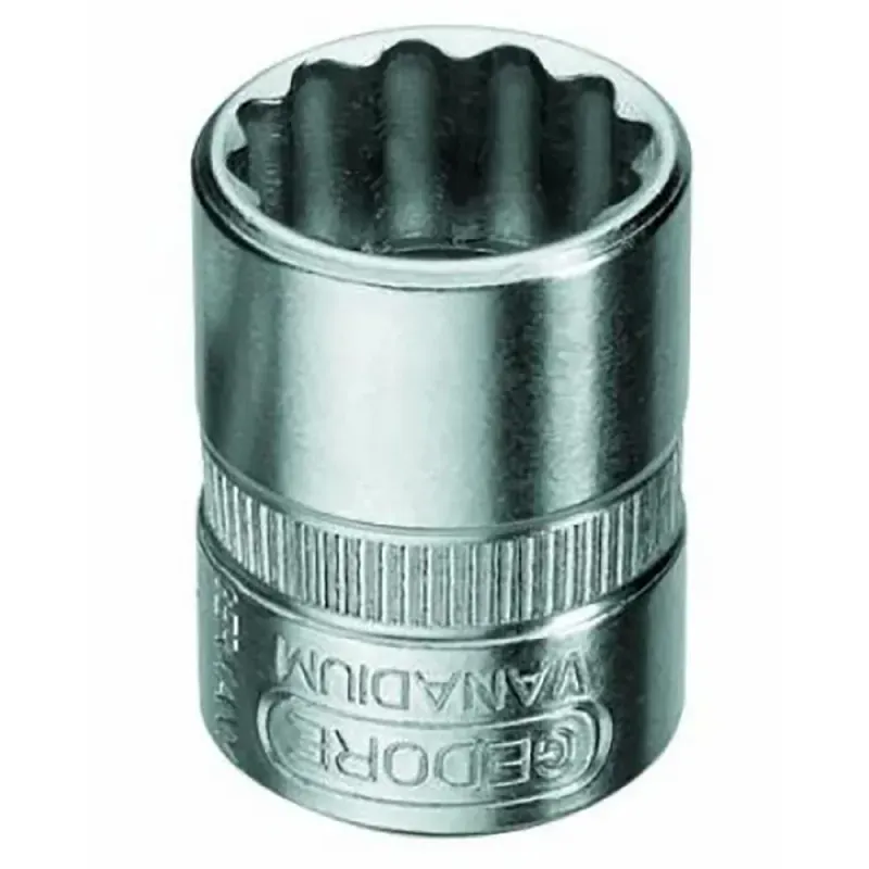 Soquete Estriado em Aço Cromo Vanádio 1/4" 13mm Gedore