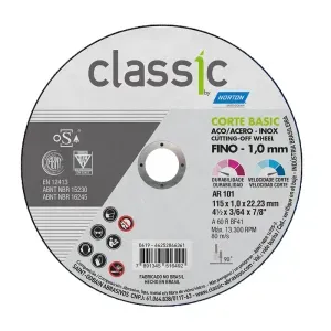 Disco de Corte Classic Basic AR101 115x1,0x22,23mm Norton