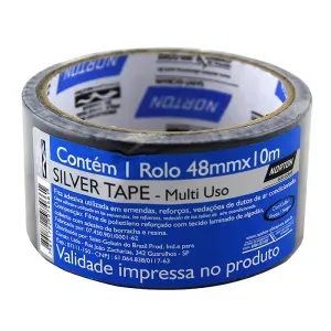 Fita Silver Tape para Reparos em Gerais Preto 48mmx10m Norton