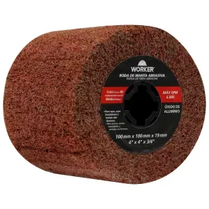 Roda Manta Abrasiva Médio G80 4"x4"x3/4" Worker