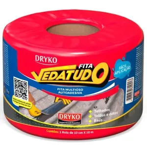 Fita Autoadesiva de Alumínio Vedatudo 10cm x 10m Dryko