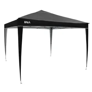 Gazebo Dobrável Preto com Pés de Alumínio 3x3m Kala