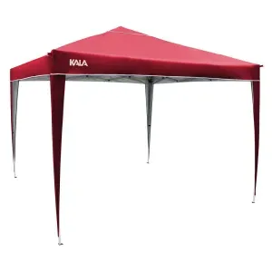 Gazebo Dobrável Vermelho com Pés de Alumínio 3x3m Kala
