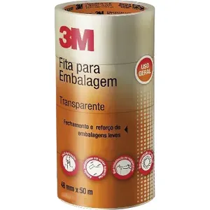 Fita para Embalagem Transparente 48mmX50m 3M