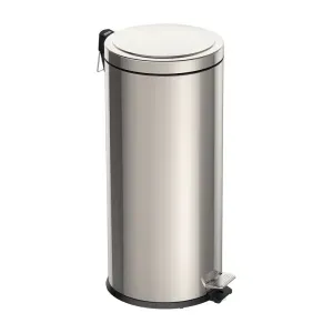 Lixeira com Pedal em Aço Inox Polido e Balde Interno 30 L Tramontina