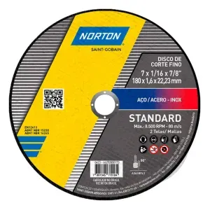 Disco de Corte Standard 180x1,6x22,23mm Norton