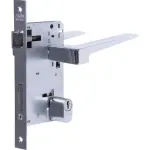 Fechadura Externa Roseta Quadrada Cromada Stam