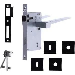 Fechadura Interna Roseta Quadrada Cromada Stam