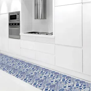 TAPETE ROLO TROPICAL KAPAZI AZULEJO 43CMX15M
