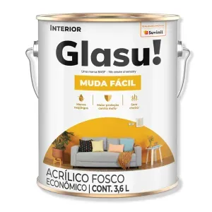 Tinta Acrílica Muda Fácil Fosco Equilíbrio 3,6L Glasu!