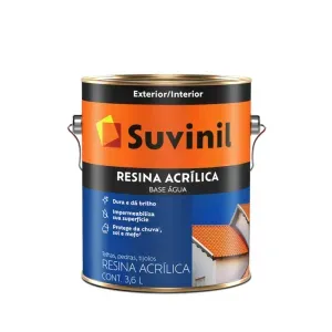 RESINA ACRÍLICA BASE ÁGUA VERMELHO OXIDO 3,6L SUVINIL