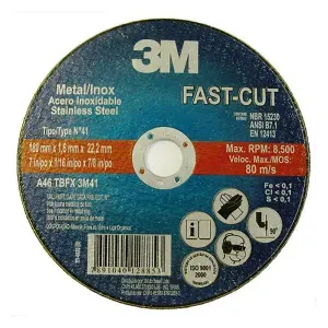 Disco Corte Fast Cut 115x1,2mm 3M