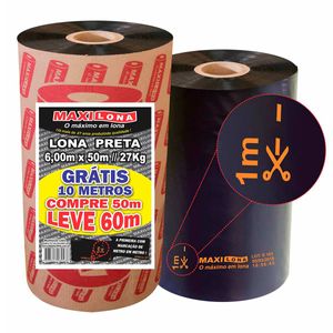 Lona Polietileno/Polipropileno Preta 6x100m 45 Micras Maxilona