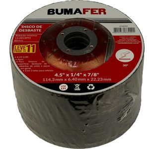 Disco de Desbaste 4.5" x 6,40mm 11 peças Bumafer