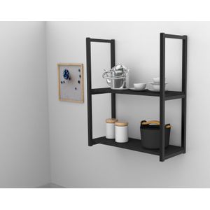 PRATELEIRA IND PRETA 60X20 KIT 2