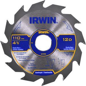 DISCO DE SERRA CIRCULAR 12 DENTES CORTE FINO 4.3/8" IRWIN