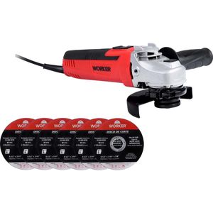 Esmerilhadeira Angular 650W com 6 Discos Worker
