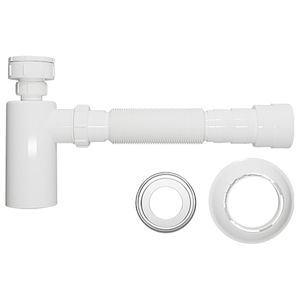 Sifão Copo Sanfonado para Lavatório Branco DN38 1.1/2" Blukit