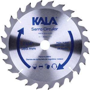 Disco Serra Circular 7.1/4" para Madeira 24 Dentes 7200rpm Kala