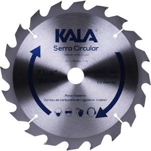 Disco Serra Circular 7.1/4" para Madeira 20 Dentes 7200rpm Kala