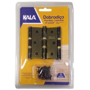 Dobradiça Pino Reto 3.1/2x3 Latonado 866920 Kala