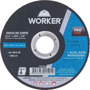 Disco Corte Fino Inox 4.1/2"x1/16"x7/8" Worker