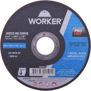 Disco Corte Fino Inox 4.1/2"x3/64"x7/8" Worker