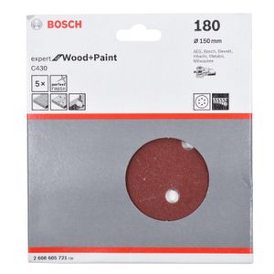 Folha de lixa C430 150mm com 5 Unidades Bosch