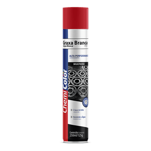 Graxa Spray Lítio Branco 250ml/125g Chemicolor