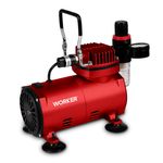 Compressor Mini TC-20B Kit Pistola Aerográfica AB-130 Worker