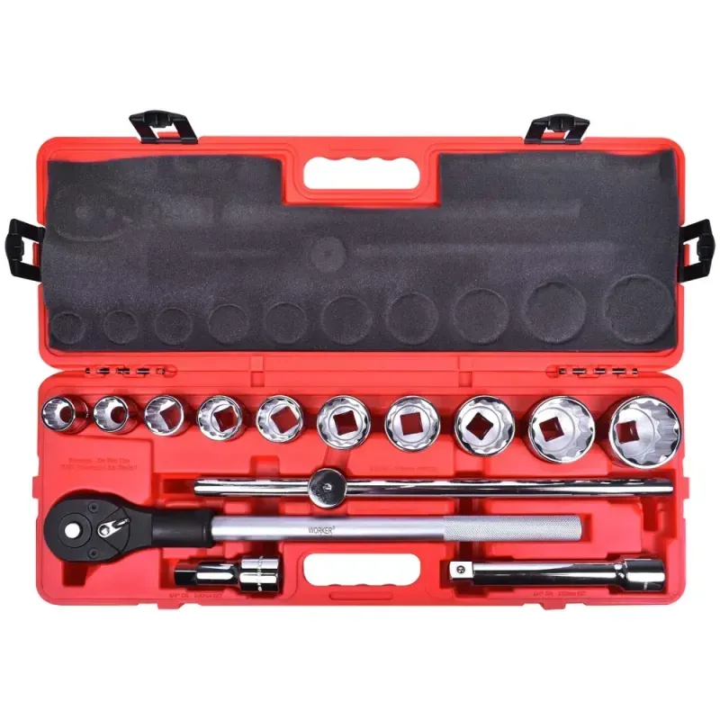 Jogo Soquetes Estriados 14 Peças Worker