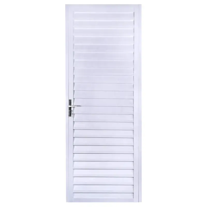 Porta Veneziana SPP Alumínio Branco Direita 210x80cm Aluvid