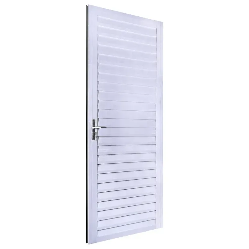 Porta Veneziana SPP Alumínio Branco Direita 210x80cm Aluvid