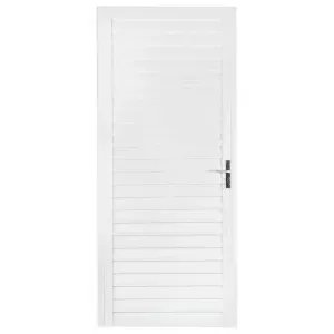 Porta Veneziana SPP Alumínio Branco Direita 210x80cm Aluvid